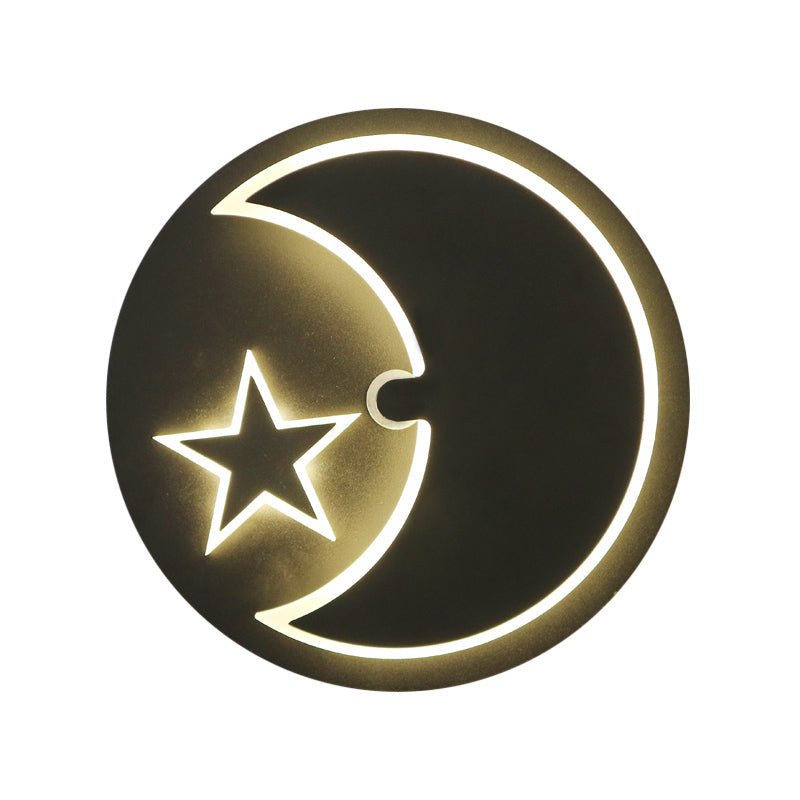 Skørter | Moon & Star Wall Lamp Modern Romantic Acrylic LED Wall Lamp Light for Study Room