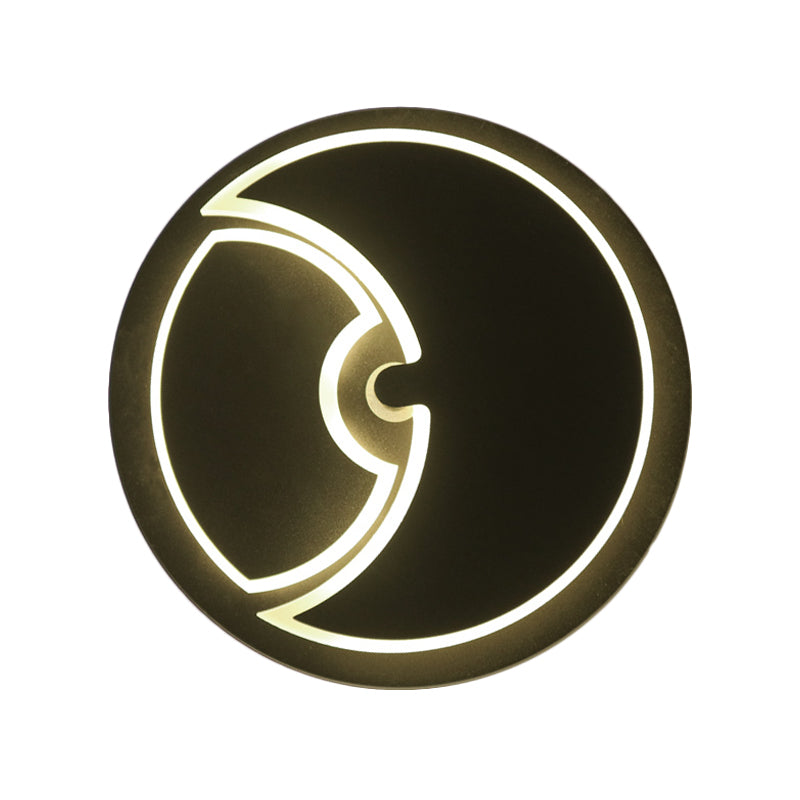 Skørter | Round Children's Room Wall Lamp with Crescent Acrylic Modern LED Wall Light
