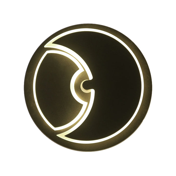 Skørter | Round Children's Room Wall Lamp with Crescent Acrylic Modern LED Wall Light