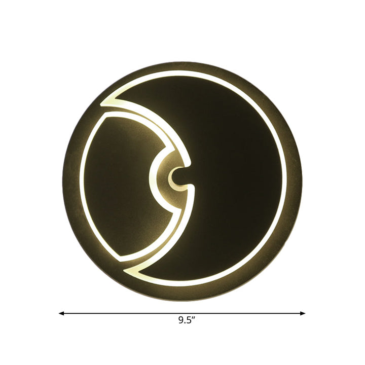 Skørter | Round Children's Room Wall Lamp with Crescent Acrylic Modern LED Wall Light