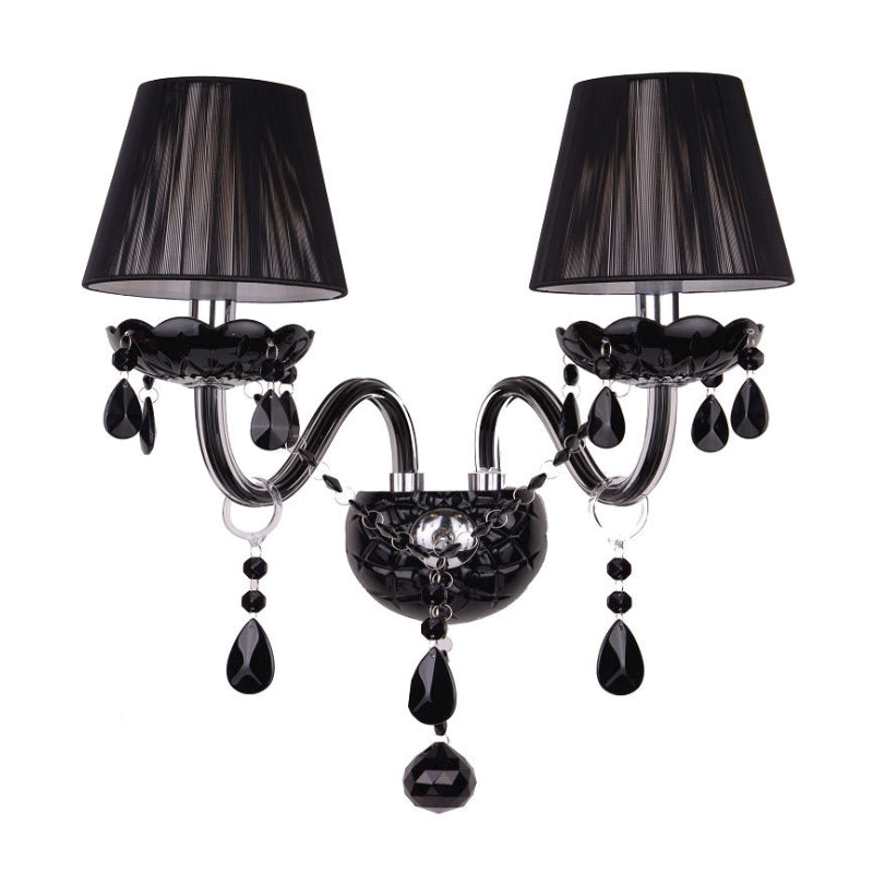 Skørter | Black Candle Style Wall Light Crystal S-Shape Arm Wall Light