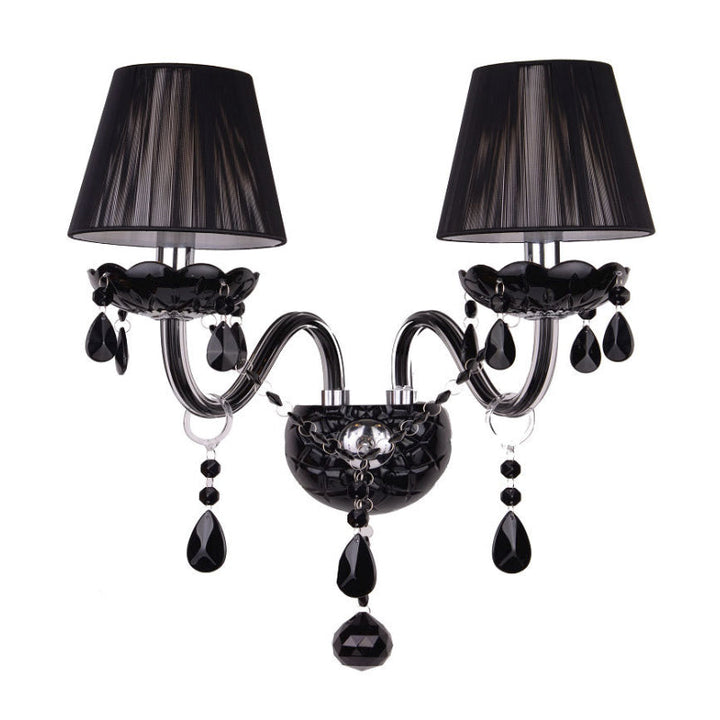 Skørter | Black Candle Style Wall Light Crystal S-Shape Arm Wall Light