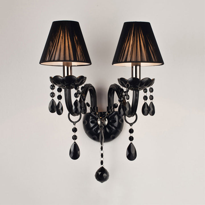 Skørter | Black Candle Style Wall Light Crystal S-Shape Arm Wall Light