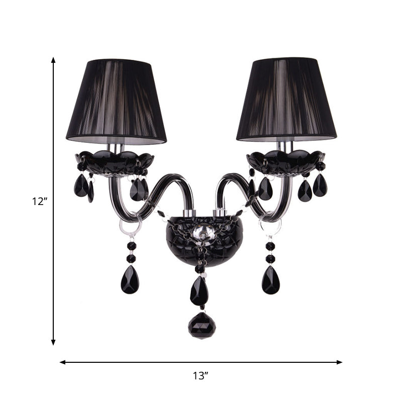 Skørter | Black Candle Style Wall Light Crystal S-Shape Arm Wall Light