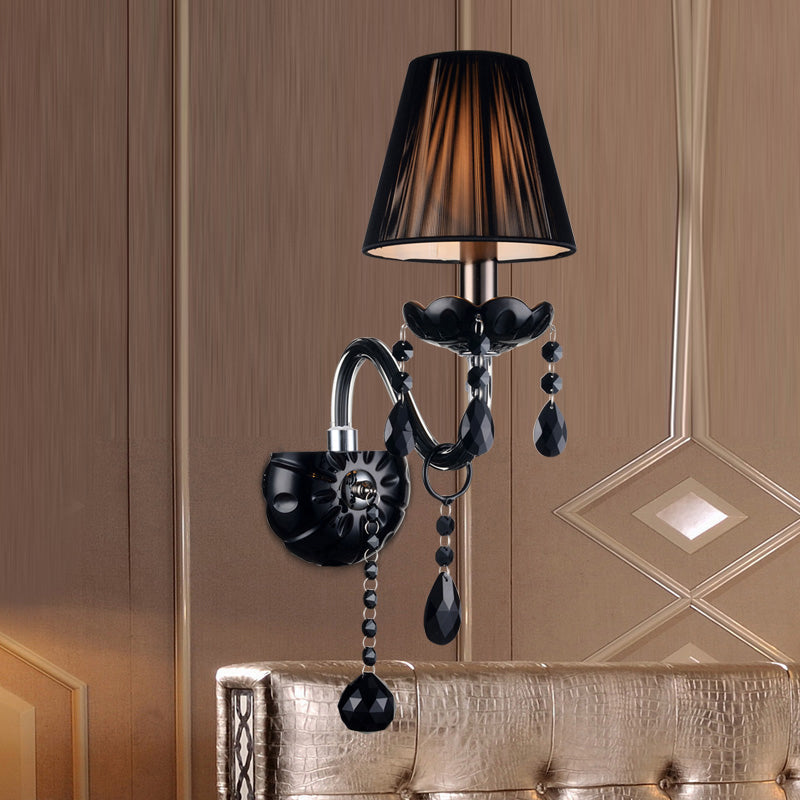 Skørter | Black Candle Style Wall Light Crystal S-Shape Arm Wall Light
