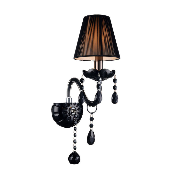 Skørter | Black Candle Style Wall Light Crystal S-Shape Arm Wall Light