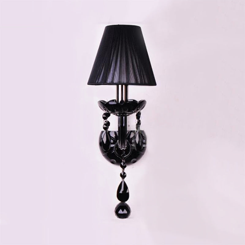 Skørter | Black Candle Style Wall Light Crystal S-Shape Arm Wall Light
