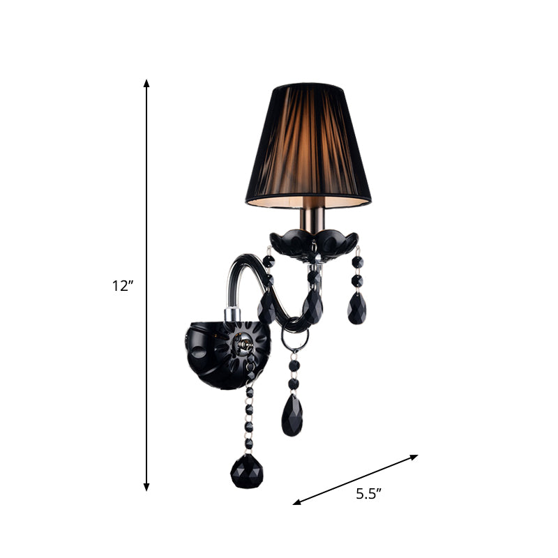 Skørter | Black Candle Style Wall Light Crystal S-Shape Arm Wall Light