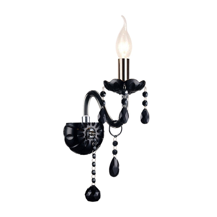 Skørter | Black Candle Style Wall Light Crystal S-Shape Arm Wall Light