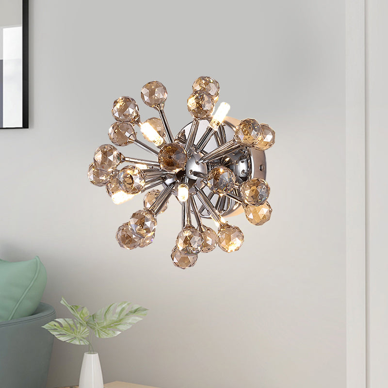Lisslune | Sputnik Flushmount Light Crystal Ball Ceiling Light in Polished Chrome