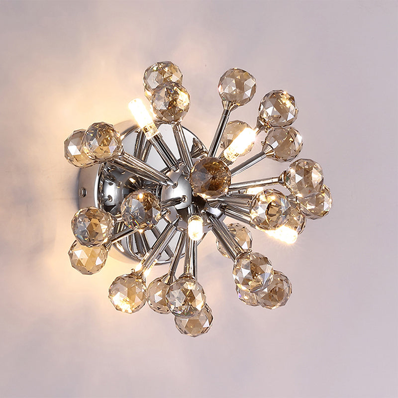 Lisslune | Sputnik Flushmount Light Crystal Ball Ceiling Light in Polished Chrome