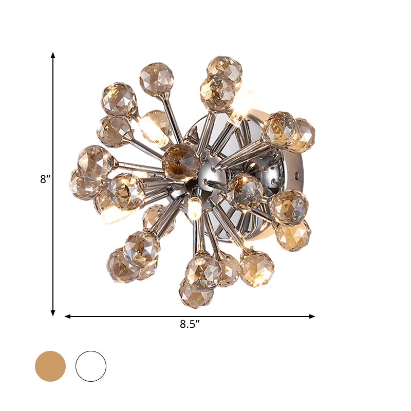 Lisslune | Sputnik Flushmount Light Crystal Ball Ceiling Light in Polished Chrome
