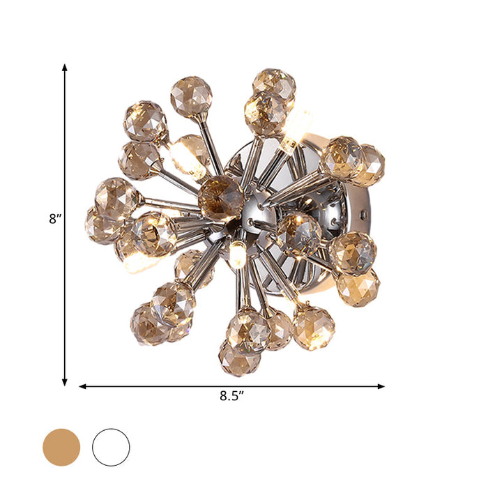 Lisslune | Sputnik Flushmount Light Crystal Ball Ceiling Light in Polished Chrome