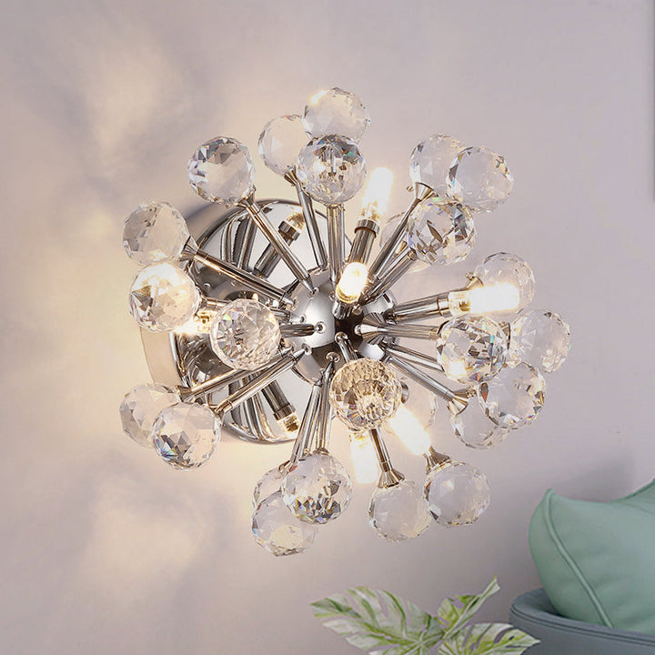 Lisslune | Sputnik Flushmount Light Crystal Ball Ceiling Light in Polished Chrome