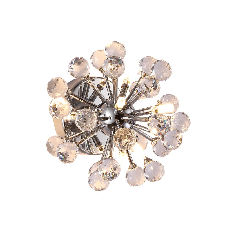 Lisslune | Sputnik Flushmount Light Crystal Ball Ceiling Light in Polished Chrome