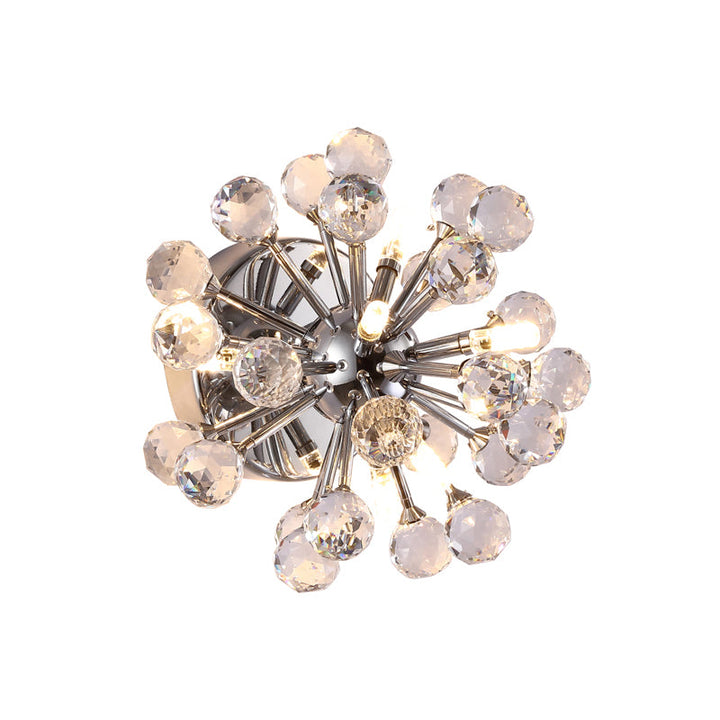 Lisslune | Sputnik Flushmount Light Crystal Ball Ceiling Light in Polished Chrome