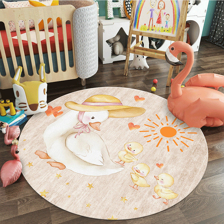 Lisslune | Pastel Colorful Animals Carpet Synthetic Cartoon Rug Non-slip Back Stain Resistant Carpet for Preschool