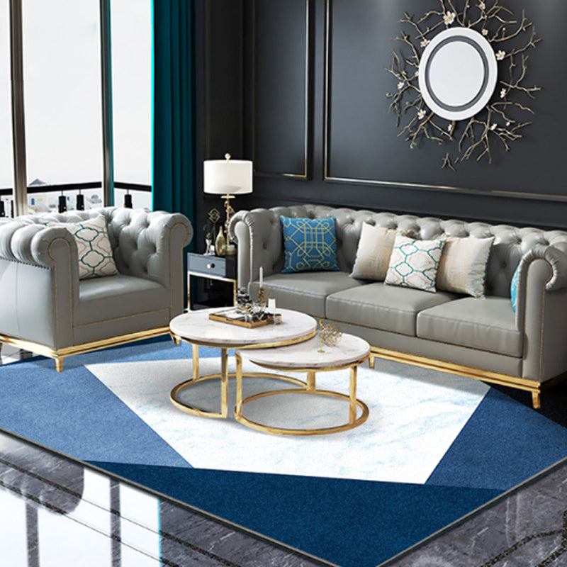 Lisslune | Novelty Colorblock Area Rug Multicolor Polyester Rug Stain Resistant Non-Slip Carpet for the Living Room