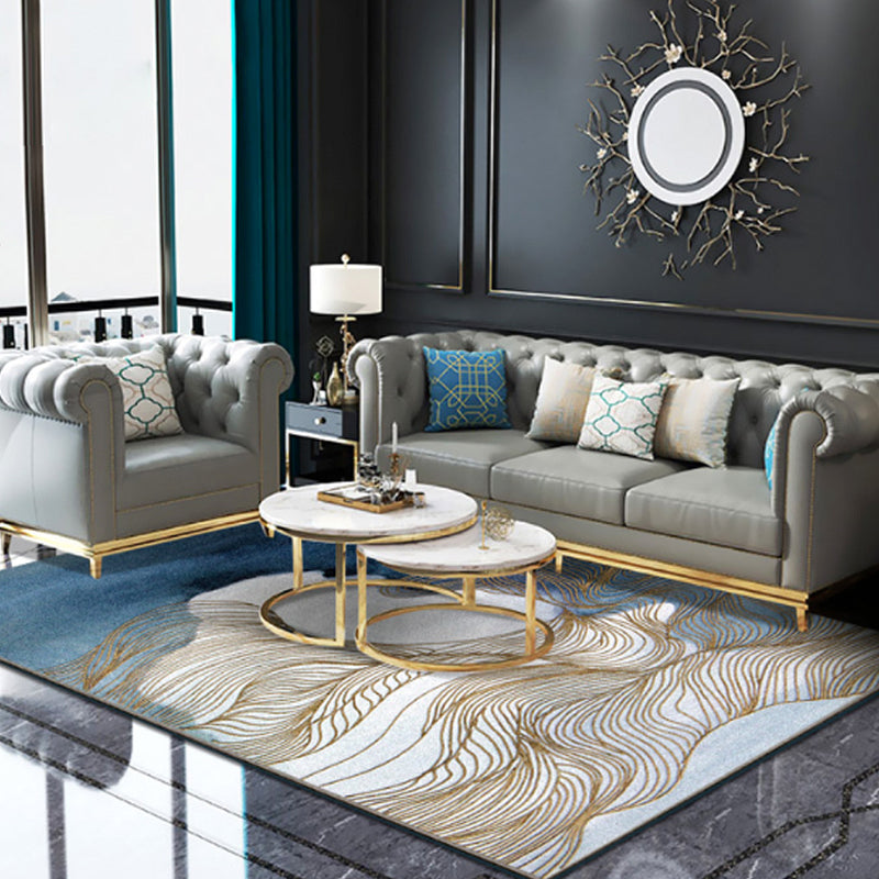 Lisslune | Novelty Colorblock Area Rug Multicolor Polyester Rug Stain Resistant Non-Slip Carpet for the Living Room