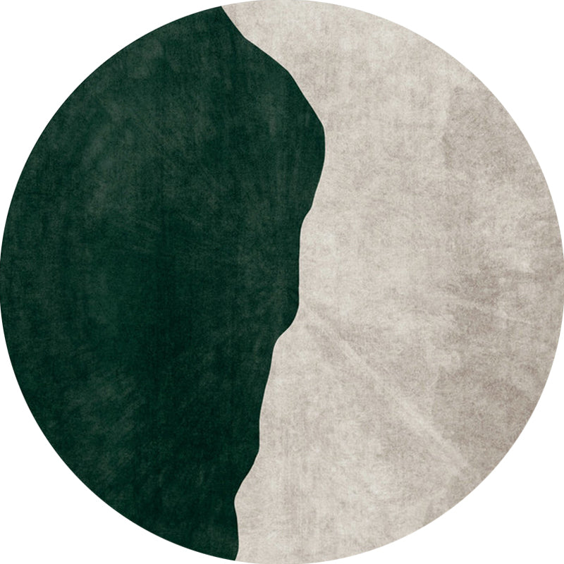 Lisslune | Nostalgic Green Modern Carpet Polyester Color Block Area Rug Non-Slip Pet-Friendly Washable Rug for Room
