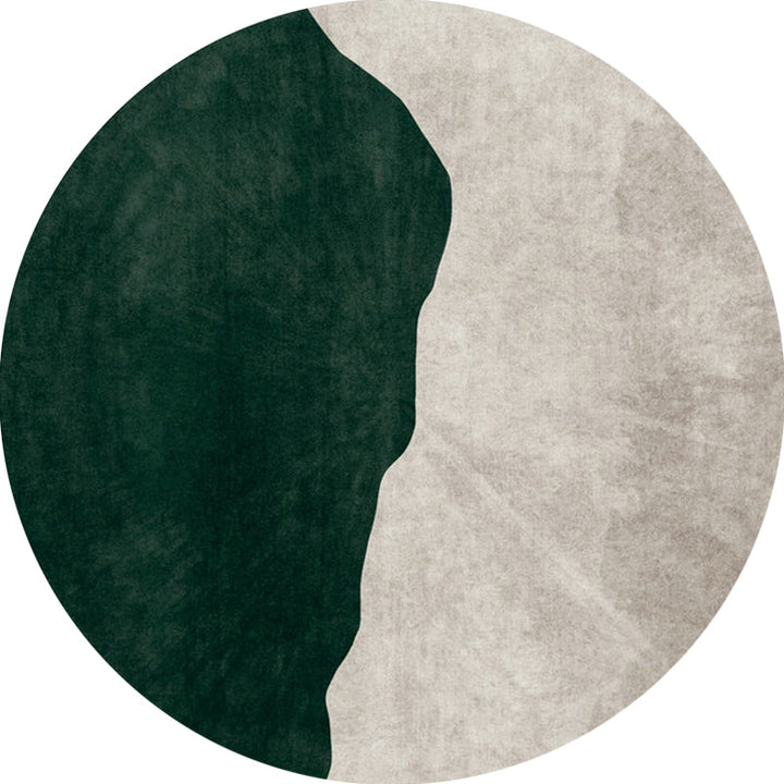 Lisslune | Nostalgic Green Modern Carpet Polyester Color Block Area Rug Non-Slip Pet-Friendly Washable Rug for Room