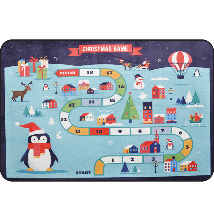 Lisslune | Cartoon Railway Area Rug Multicolored polypropylene rug pet-friendly non-slip rug for children