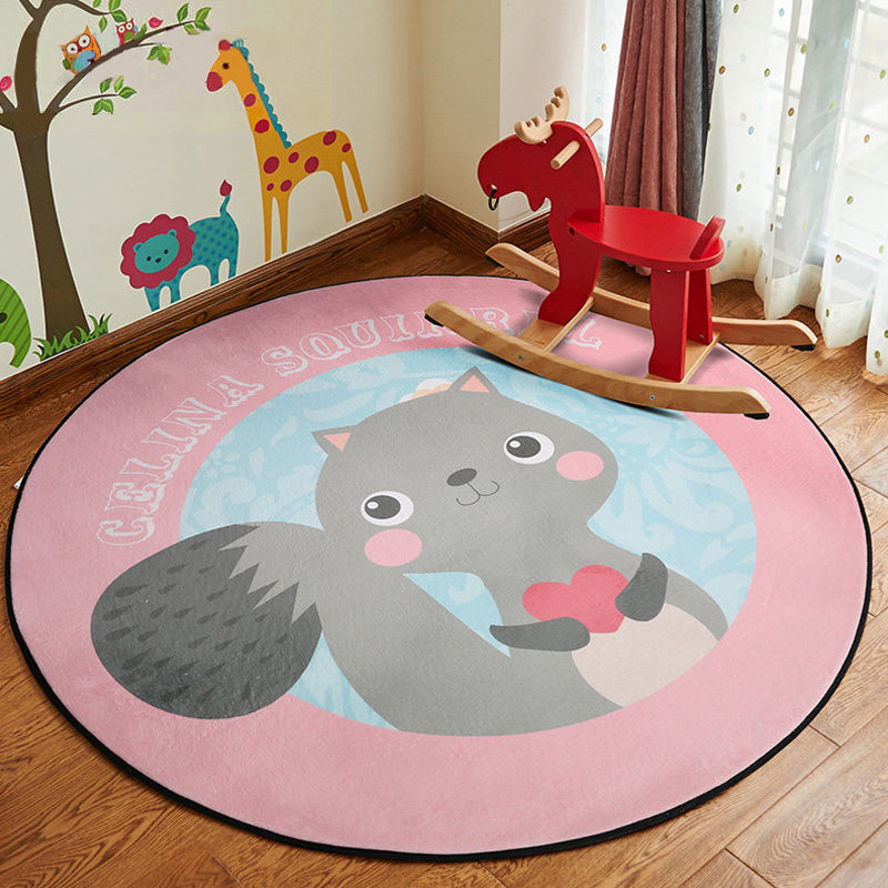 Lisslune | Beautiful animal pattern rug pastel children's style rug polyester non-slip rug for the children's room