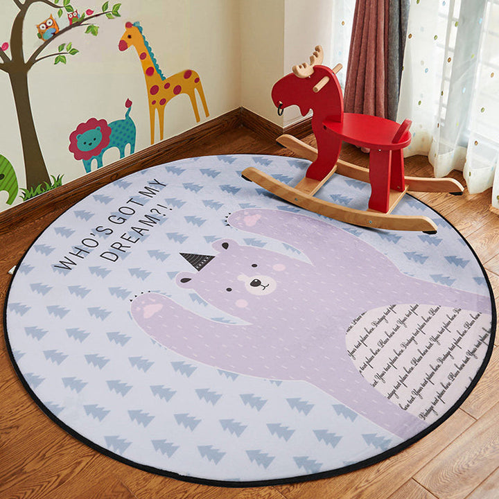Lisslune | Beautiful animal pattern rug pastel children's style rug polyester non-slip rug for the children's room