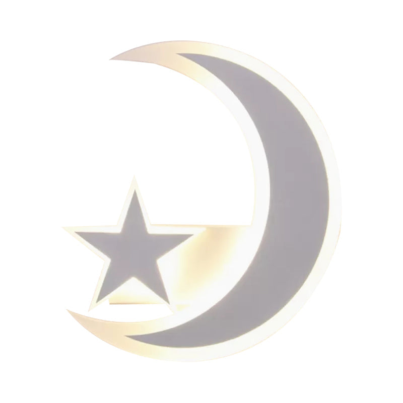 Skørter | Modern Star & Bad Wall Lamp Acrylic LED Wall Light in White for Children's Room