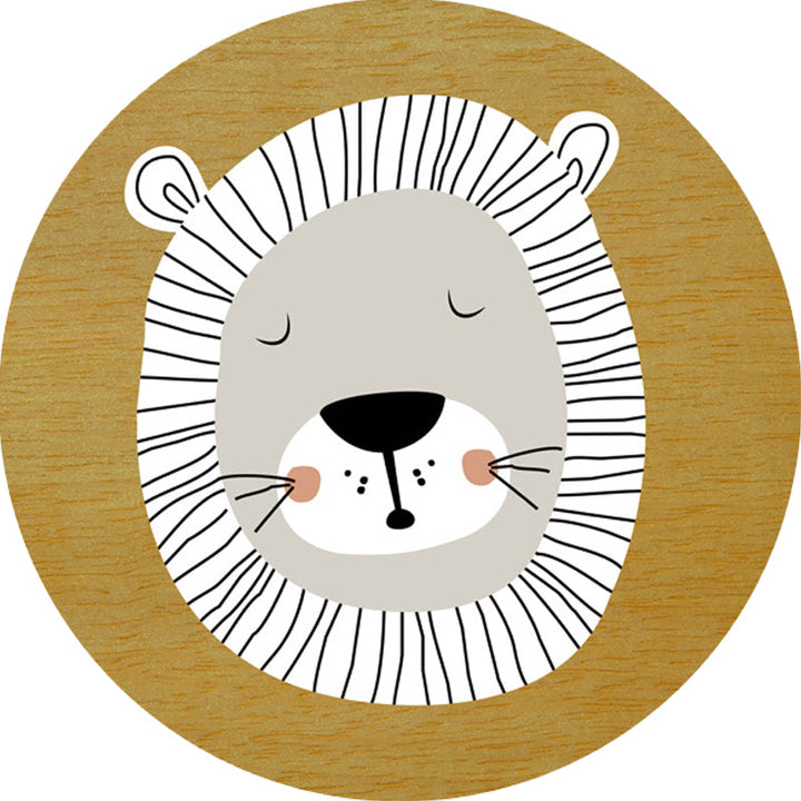 Lisslune | Dark Color Cartoon Area Rug Synthetic Animal Head Carpet Stain Resistant Non-Slip Rug for Children's Room