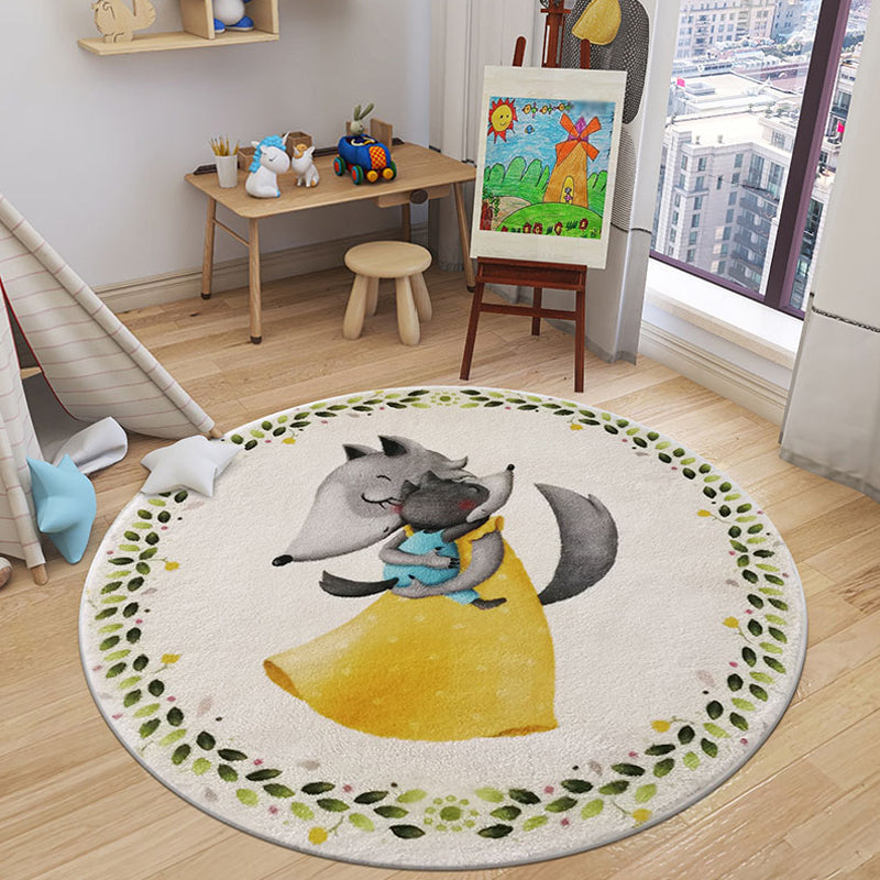 Lisslune | Cartoon Animal Indoor Carpet Soft Color Polyester Rug Non-Slip Backing Washable Rug for Children's Room