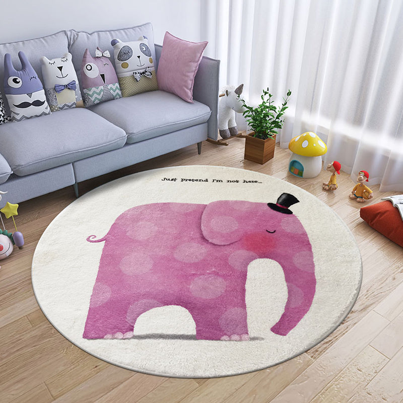 Lisslune | Cartoon Animal Indoor Carpet Soft Color Polyester Rug Non-Slip Backing Washable Rug for Children's Room