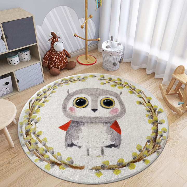 Lisslune | Cartoon Animal Indoor Carpet Soft Color Polyester Rug Non-Slip Backing Washable Rug for Children's Room