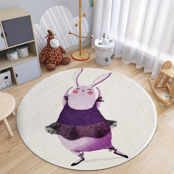 Lisslune | Cartoon Animal Indoor Carpet Soft Color Polyester Rug Non-Slip Backing Washable Rug for Children's Room