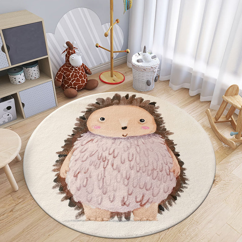Lisslune | Cartoon Animal Indoor Carpet Soft Color Polyester Rug Non-Slip Backing Washable Rug for Children's Room