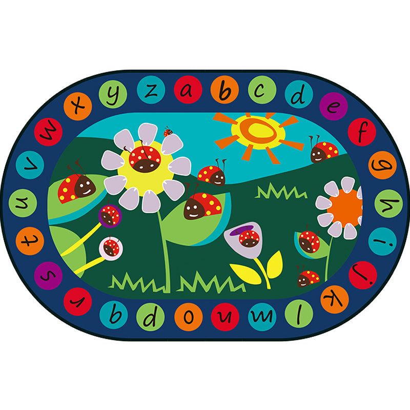 Lisslune | Multicolor Kids Room Carpet Cartoon Alphabet Letters and Numbers Carpet Polyester Pet-Friendly Carpet