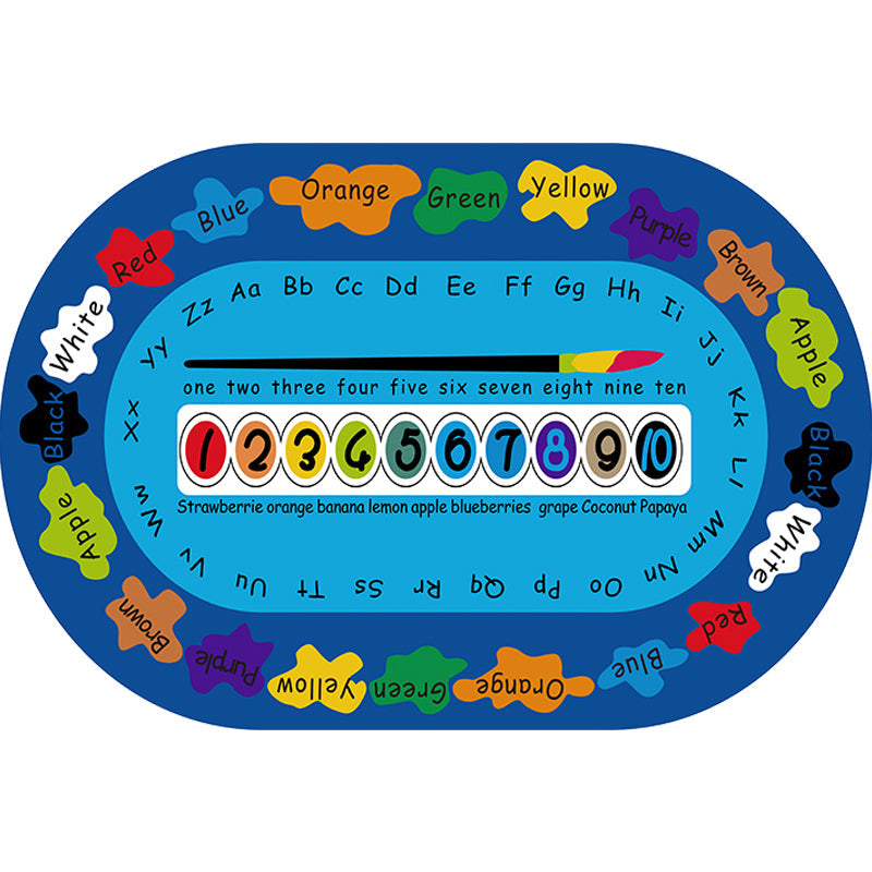 Lisslune | Multicolor Kids Room Carpet Cartoon Alphabet Letters and Numbers Carpet Polyester Pet-Friendly Carpet