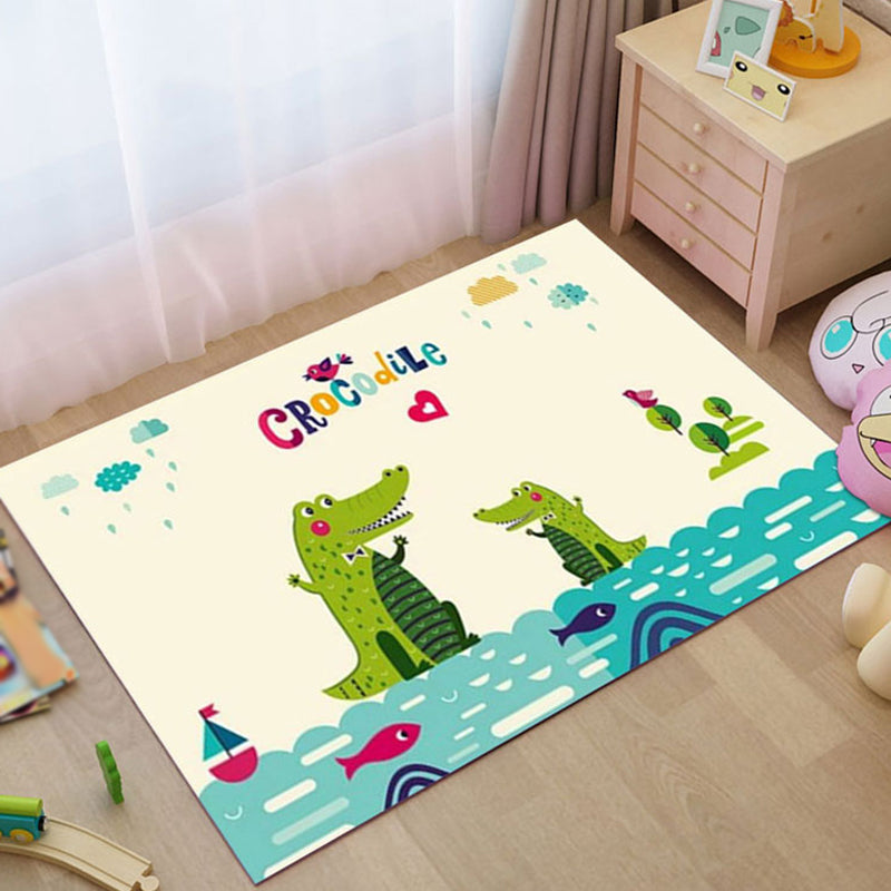 Lisslune | Dreamy Fairy-Tale Area Rug Pastel Color Cartoon Carpet Polypropylene Stain-Resistant Carpet for Kids Room