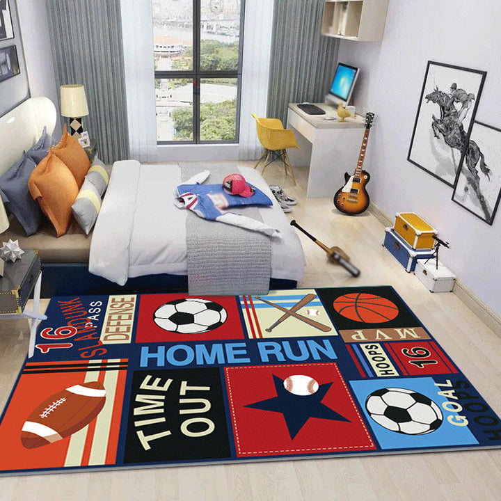 Lisslune | Cool Kids Rug Dark Color Fantasy World Area Rug Non-Slip Backing Washable Rug for Kids Room