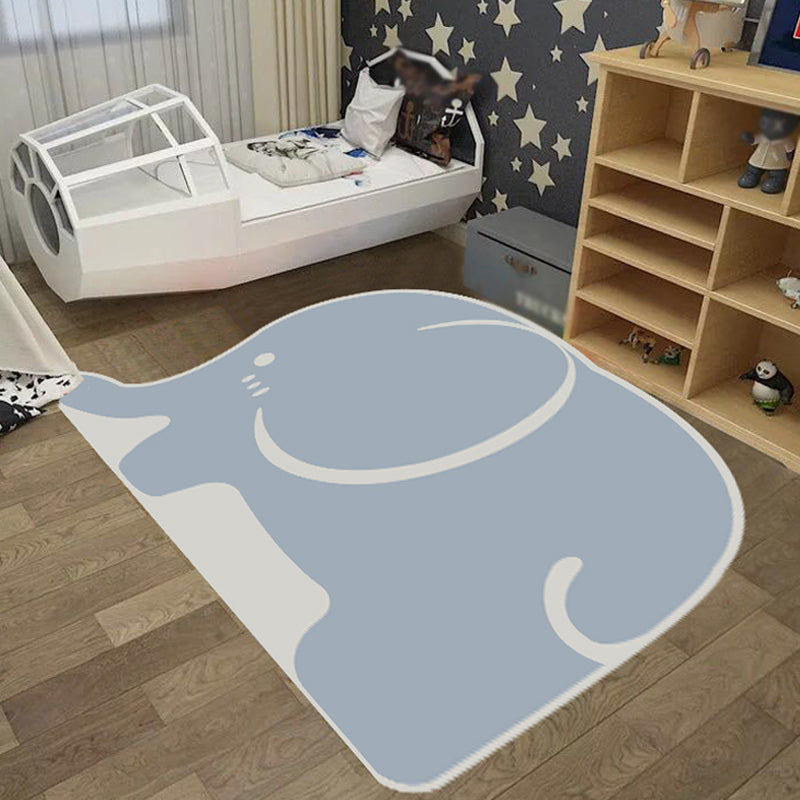 Lisslune | Creative Pastel Cartoon Rug Synthetic Animal Pattern Rug Stain Resistant Non-Slip Carpet for Children's Bedroom