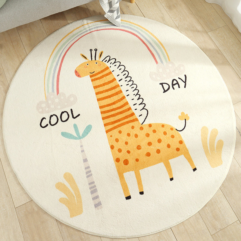 Lisslune | Shady Animal Indoor Rug Soft Color Cartoon Rug Polypropylene Machine Washable Rug for the Children's Room