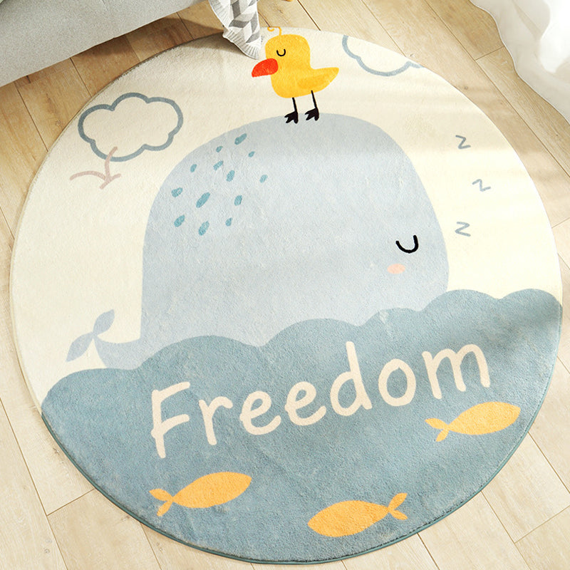Lisslune | Shady Animal Indoor Rug Soft Color Cartoon Rug Polypropylene Machine Washable Rug for the Children's Room