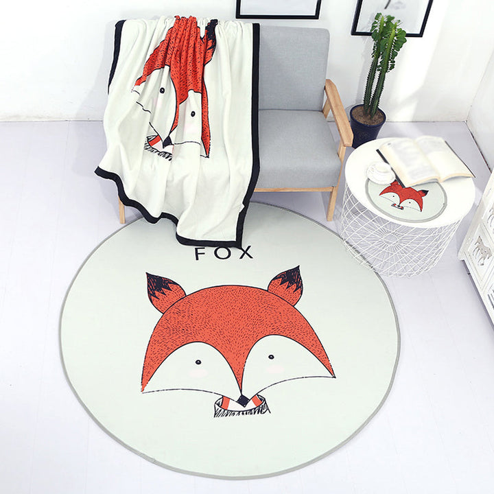 Lisslune | Beautiful Children's Indoor Light Color Animal Rug with Words Non-Slip Backing Pet-Friendly Rug