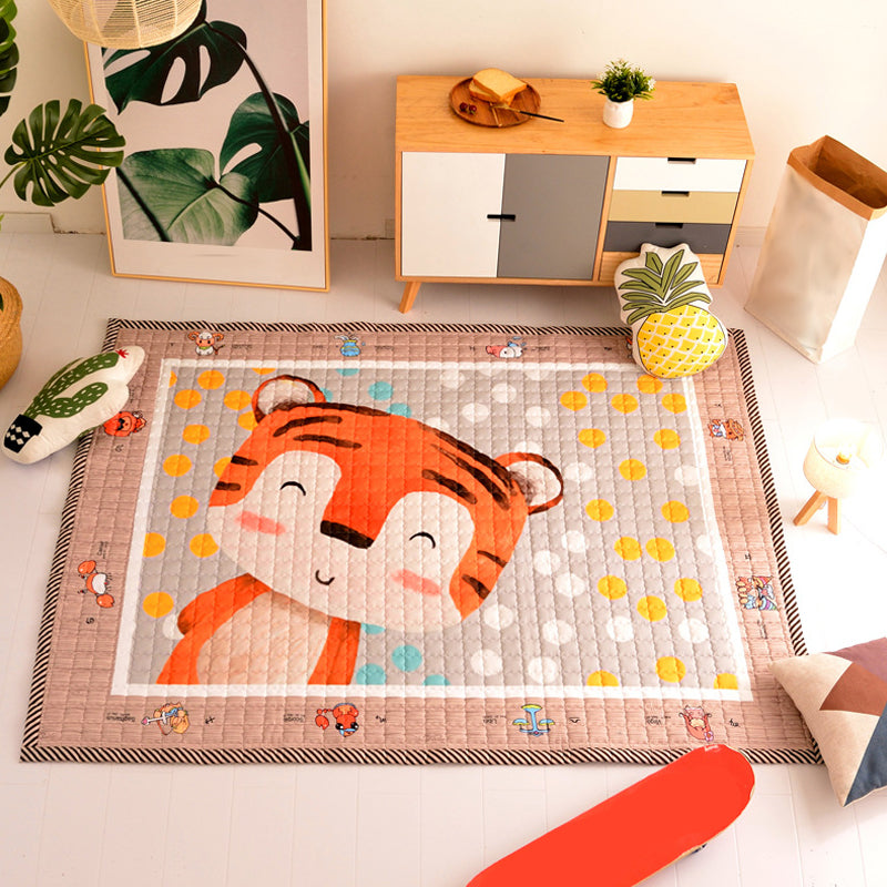 Lisslune | Cute Cartoon Rug Bright Color Animal Indoor Rug Washable Non-Slip Area Carpet for Daycare
