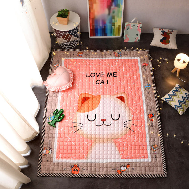 Lisslune | Cute Cartoon Rug Bright Color Animal Indoor Rug Washable Non-Slip Area Carpet for Daycare