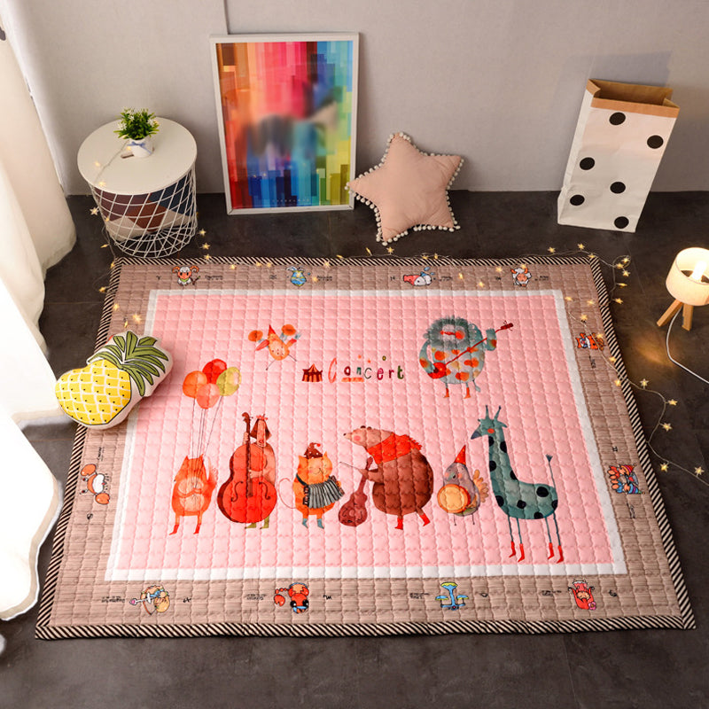 Lisslune | Cute Cartoon Rug Bright Color Animal Indoor Rug Washable Non-Slip Area Carpet for Daycare