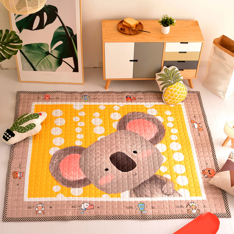 Lisslune | Cute Cartoon Rug Bright Color Animal Indoor Rug Washable Non-Slip Area Carpet for Daycare