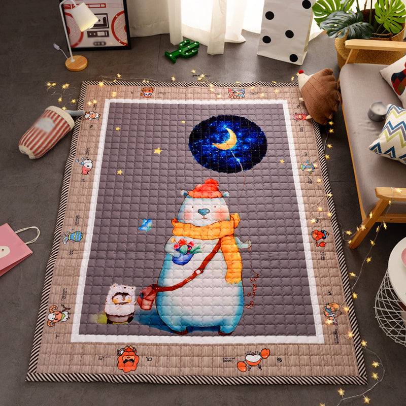 Lisslune | Cute Cartoon Rug Bright Color Animal Indoor Rug Washable Non-Slip Area Carpet for Daycare