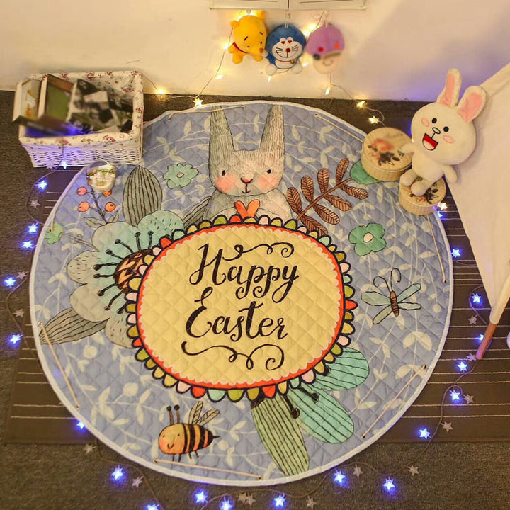 Lisslune | Multi Color Animal Rug Cotton Cartoon Area Rug Non-Slip Easy Care Rug for Children's Room