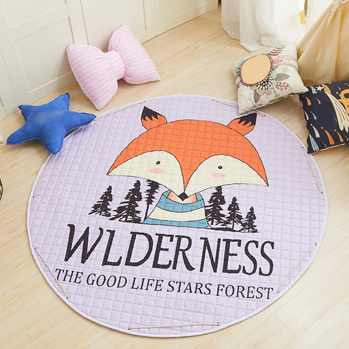Lisslune | Multi Color Animal Rug Cotton Cartoon Area Rug Non-Slip Easy Care Rug for Children's Room